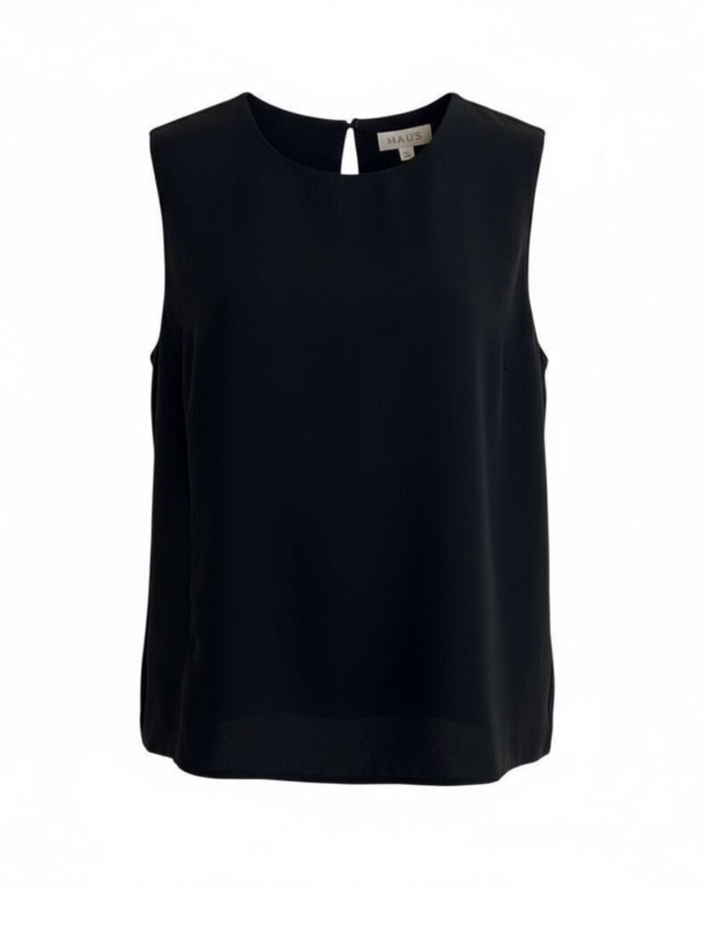 Chaus New York Black Sleeveless Blouse XL | Keyhole Back Work Top